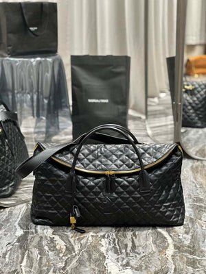 YSL 736009 Es Giant Travel Bag In Quilted Leather Maxi Supple Bag Gold - Default Title - View 1