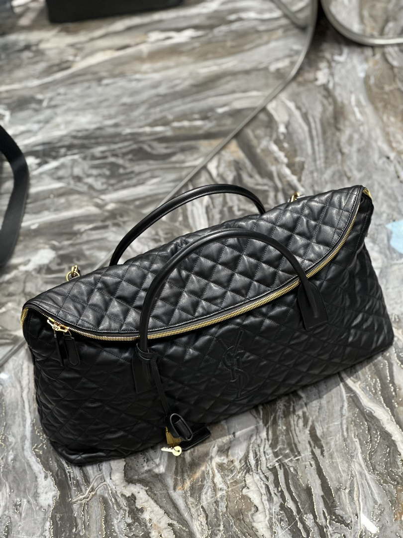 YSL 736009 Es Giant Travel Bag In Quilted Leather Maxi Supple Bag Gold