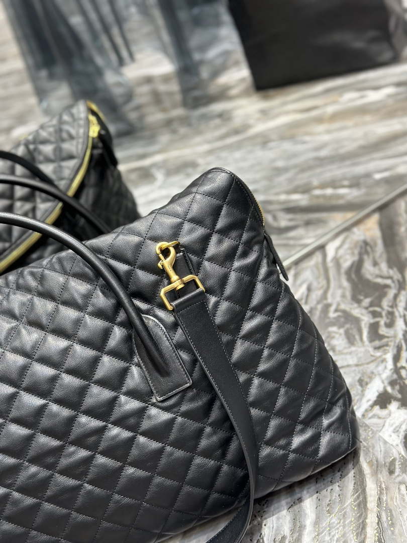 YSL 736009 Es Giant Travel Bag In Quilted Leather Maxi Supple Bag Gold