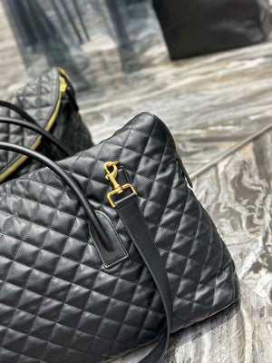 YSL 736009 Es Giant Travel Bag In Quilted Leather Maxi Supple Bag Gold - Default Title - View 10
