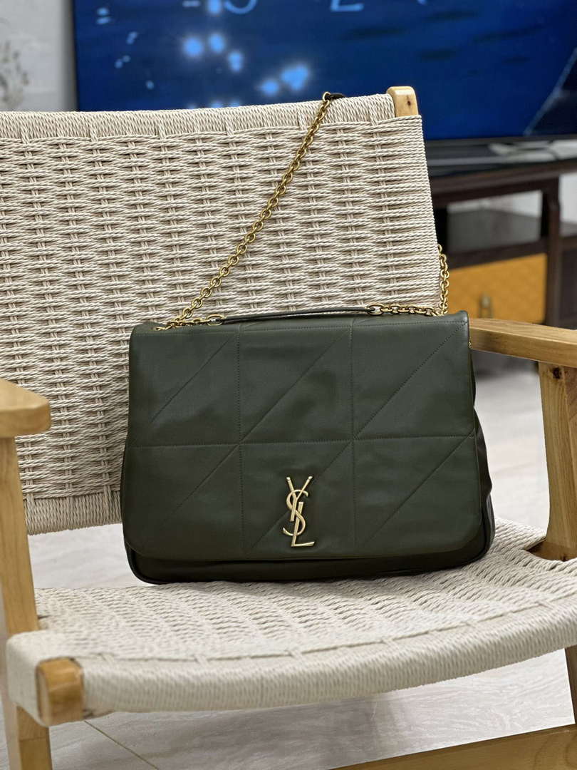 YSL 742431 JAMIE 4.3 In Lambskin Bag Dark Green - Default Title - View 1
