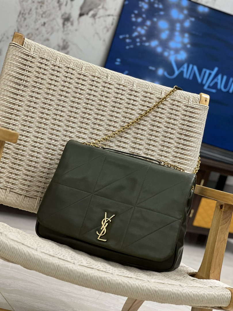 YSL 742431 JAMIE 4.3 In Lambskin Bag Dark Green
