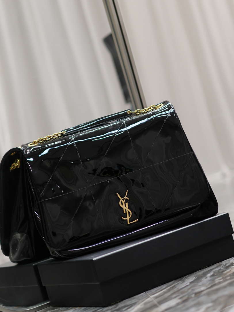 YSL 742431 JAMIE 4.3 In Patent leather Bag Black
