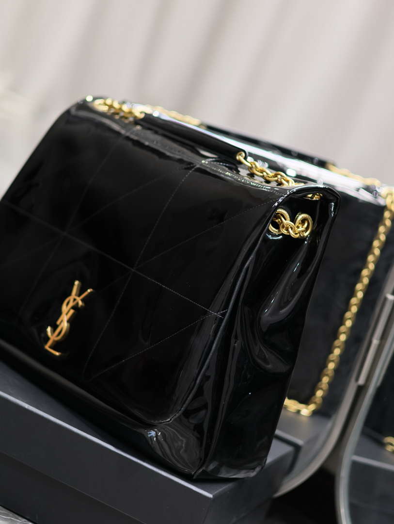 YSL 742431 JAMIE 4.3 In Patent leather Bag Black