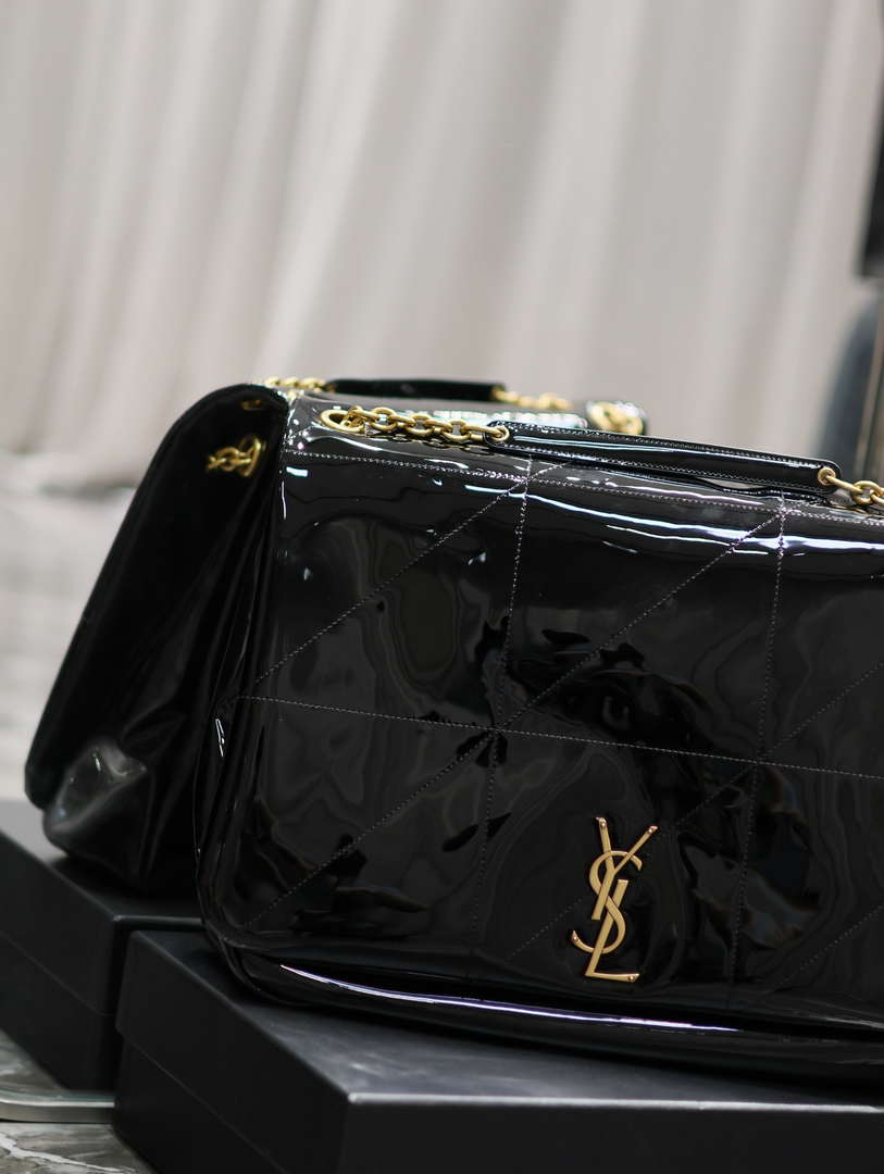 YSL 742431 JAMIE 4.3 In Patent leather Bag Black