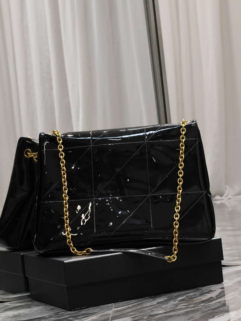 YSL 742431 JAMIE 4.3 In Patent leather Bag Black