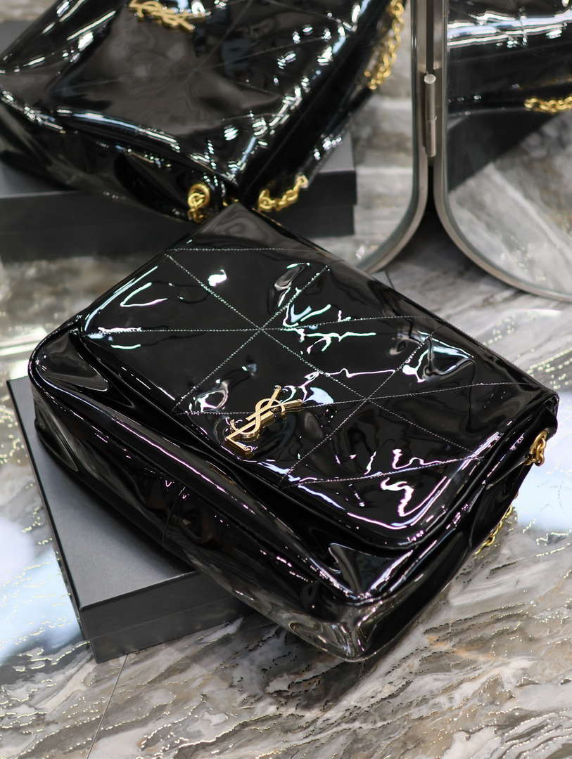 YSL 742431 JAMIE 4.3 In Patent leather Bag Black