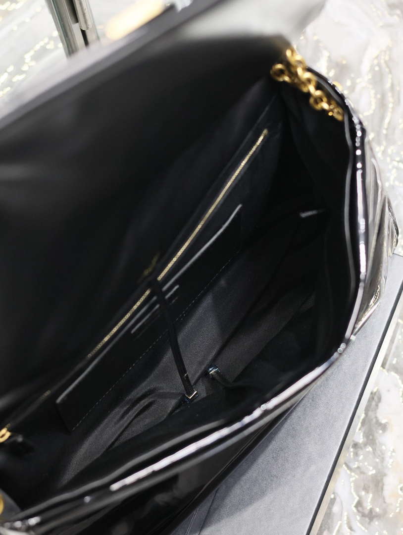 YSL 742431 JAMIE 4.3 In Patent leather Bag Black