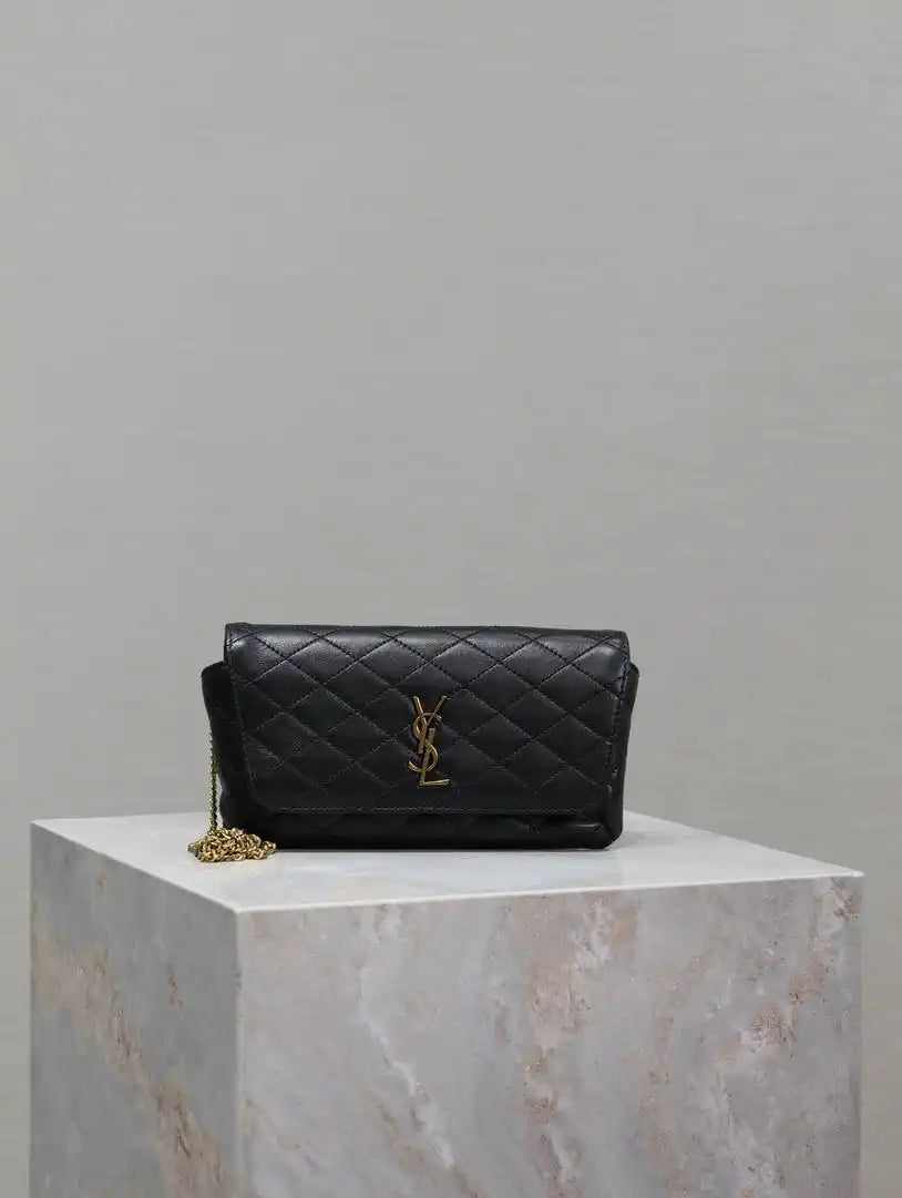 YSL 742579 GABY Chain bag in lambskin Black