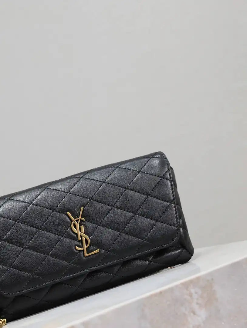 YSL 742579 GABY Chain bag in lambskin Black