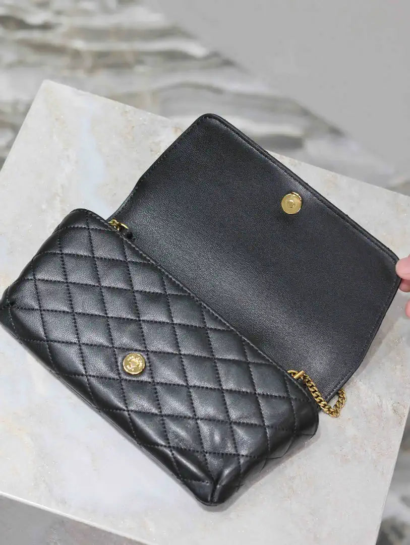 YSL 742579 GABY Chain bag in lambskin Black