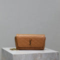 YSL 742579 GABY Chain bag in lambskin Brown