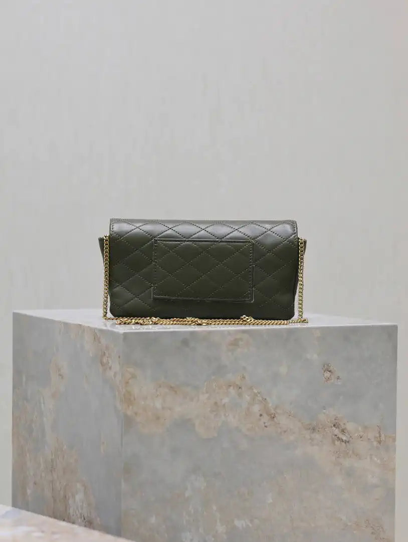 YSL 742579 GABY Chain bag in lambskin Light Green