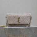 YSL 742579 GABY Chain bag in lambskin Beige Suede Leather