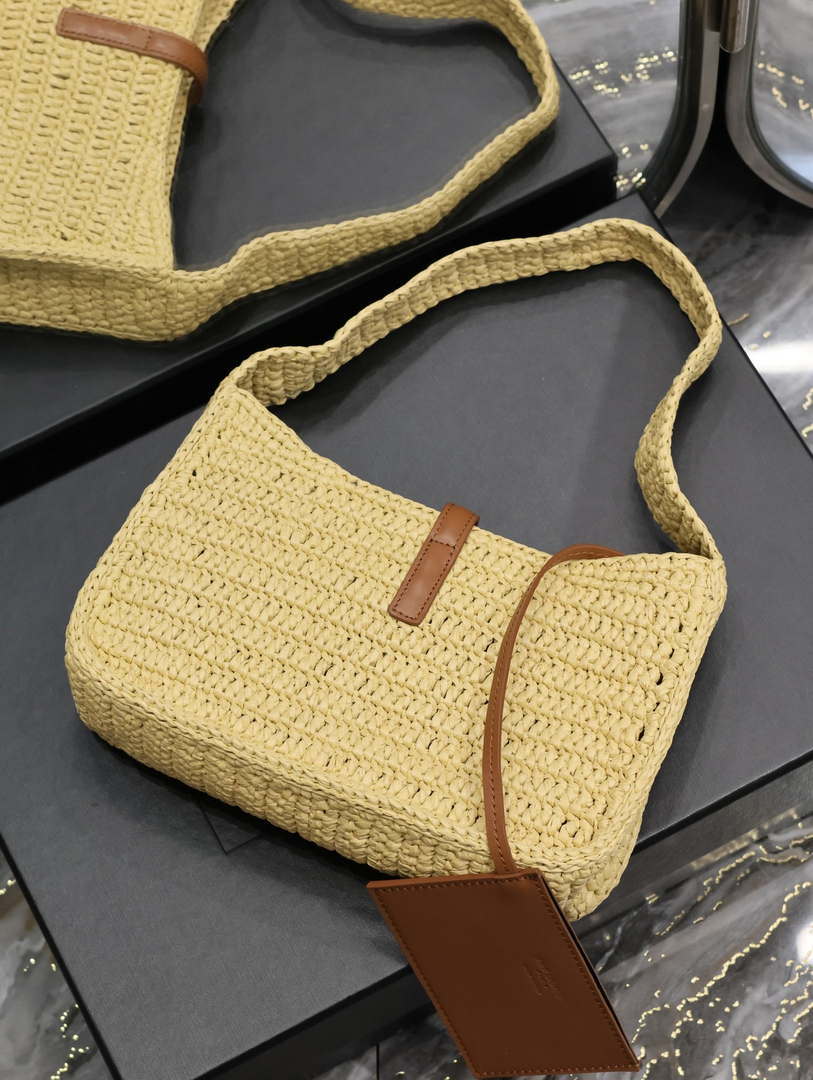 YSL 744292 Saint Laurent Le 5 ¨¤ 7 Mini In Raffia