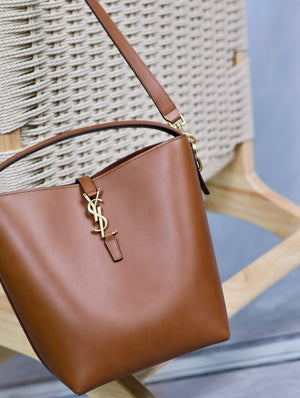 YSL 742828 Le 37 In Vegetable-Tanned Leather Brown - Default Title - View 3