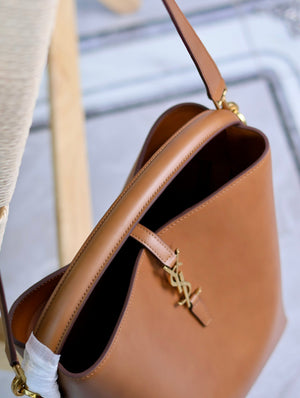 YSL 742828 Le 37 In Vegetable-Tanned Leather Brown - Default Title - View 5