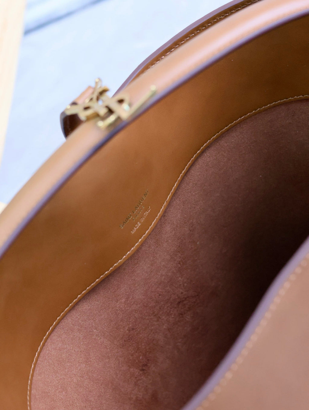 YSL 742828 Le 37 In Vegetable-Tanned Leather Brown