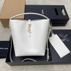 YSL 742828 Le 37 In Vegetable-Tanned Leather White - Default Title - View 1
