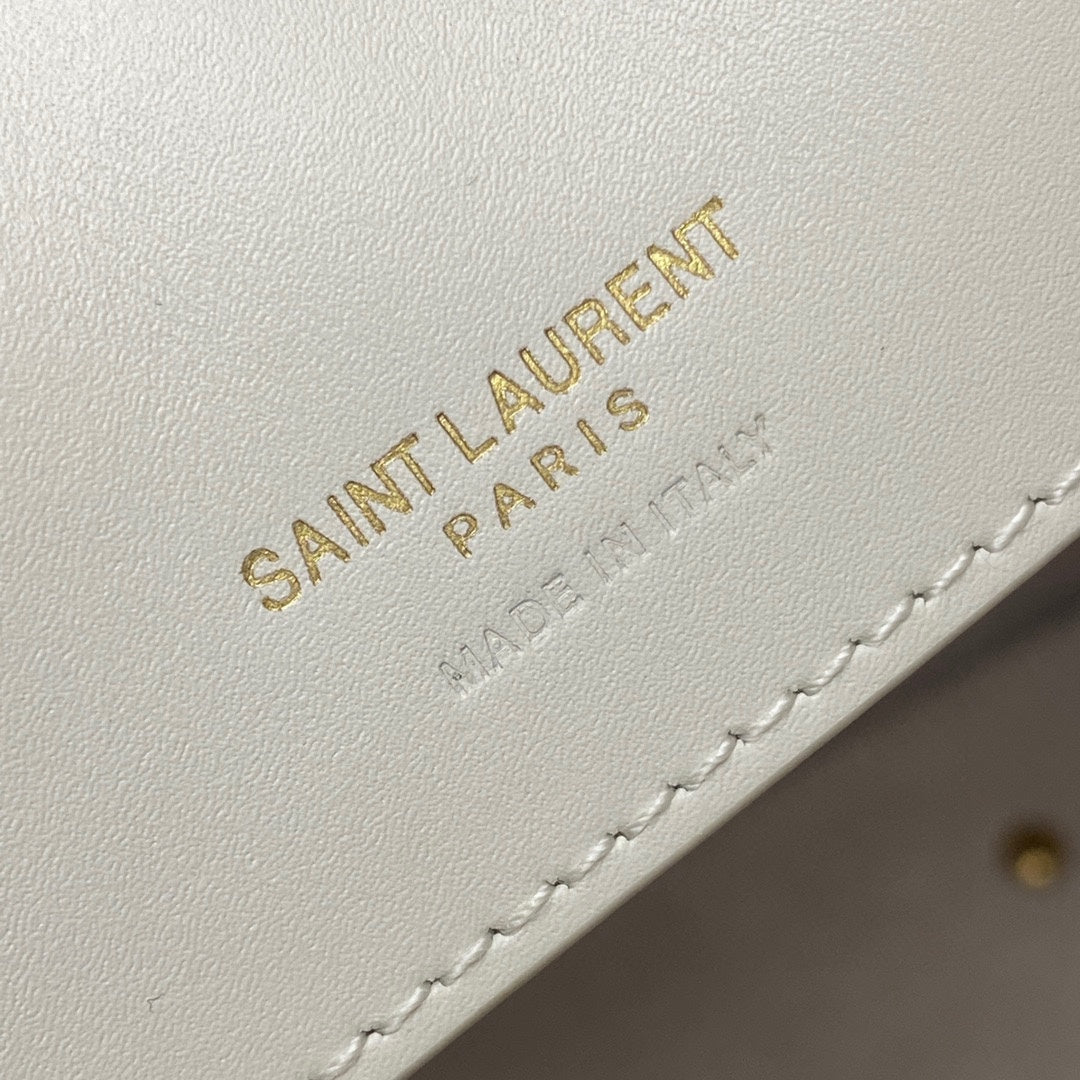 YSL 742828 Le 37 In Vegetable-Tanned Leather White