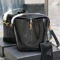 YSL 742828 Le 37 In Vegetable-Tanned Patent Leather Black - Default Title - View 1