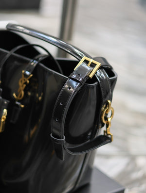 YSL 742828 Le 37 In Vegetable-Tanned Patent Leather Black - Default Title - View 5