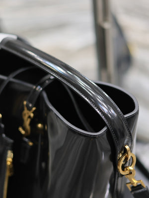 YSL 742828 Le 37 In Vegetable-Tanned Patent Leather Black - Default Title - View 7