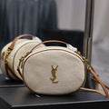 YSL 744579 Camera Bag In Raffia And Vegetable-Tanned Leather - Default Title - View 1