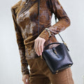 YSL 749036 LE 37 small in alligator Black snake print - Default Title - View 1