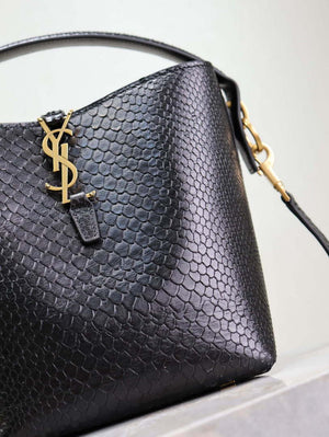 YSL 749036 LE 37 small in alligator Black snake print - Default Title - View 7