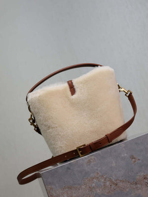 YSL 749036 LE 37 small in in Lambswool leather Beige - Default Title - View 8