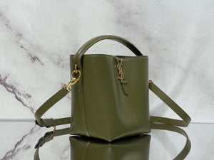 YSL 749036 LE 37 small in in shiny leather green - Default Title - View 2