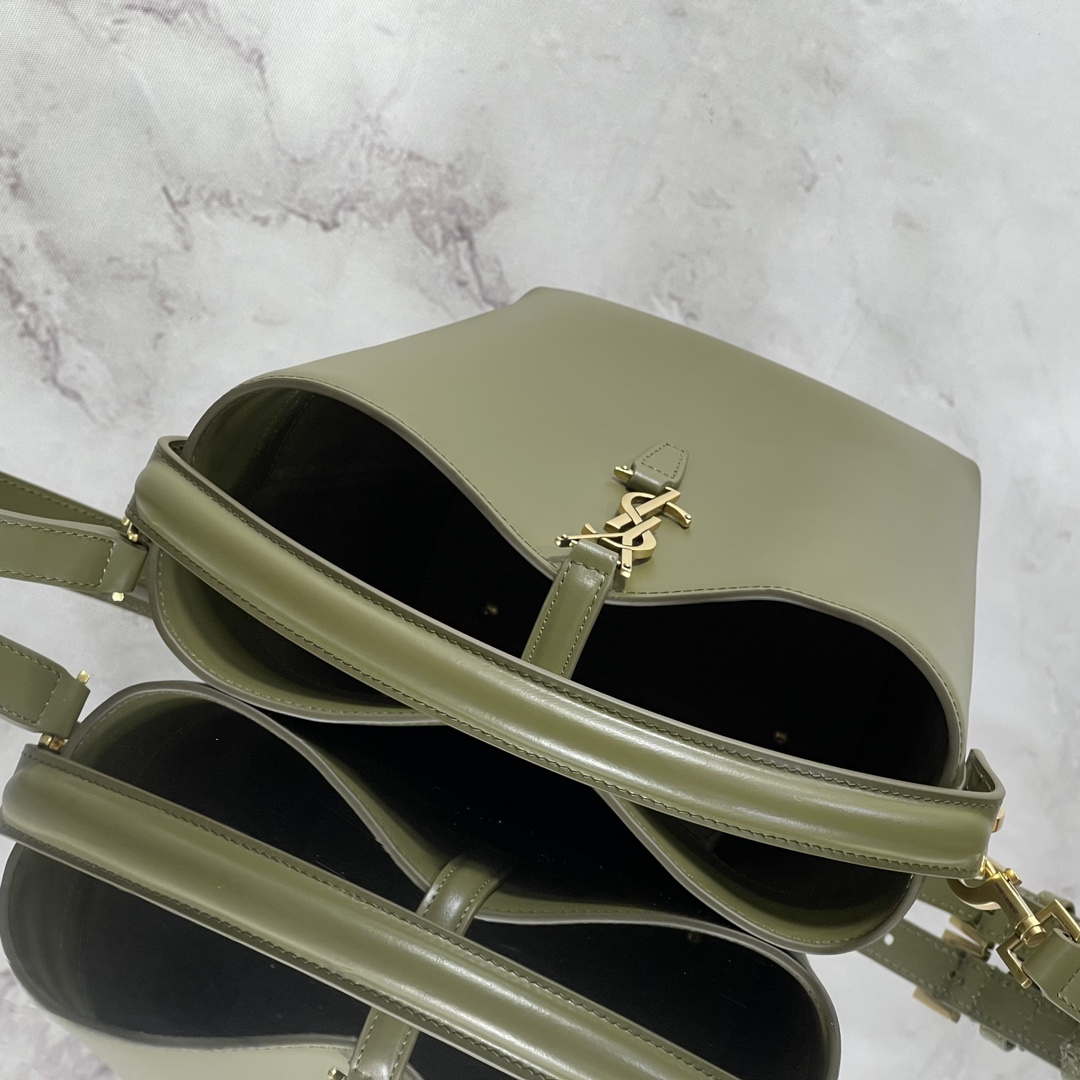 YSL 749036 LE 37 small in in shiny leather green - Default Title - View 8