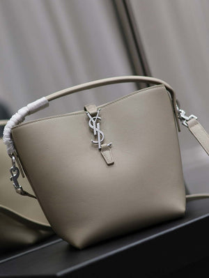 YSL 749036 LE 37 small in in shiny leather Grey - Default Title - View 4