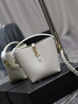 YSL 749036 LE 37 small in in shiny leather White - Default Title - View 2
