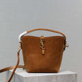 YSL 749036 LE 37 small in suede leather Brown - Default Title - View 1
