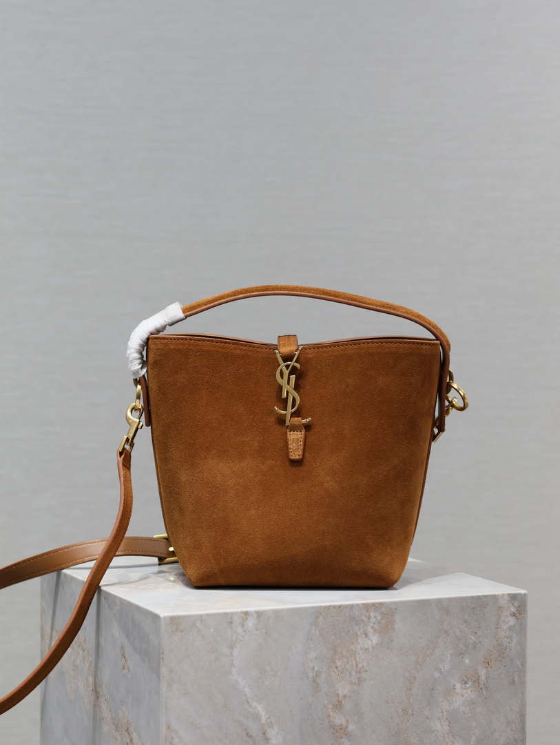 YSL 749036 LE 37 small in suede leather Brown