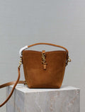 YSL 749036 LE 37 small in suede leather Brown