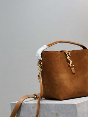 YSL 749036 LE 37 small in suede leather Brown - Default Title - View 2