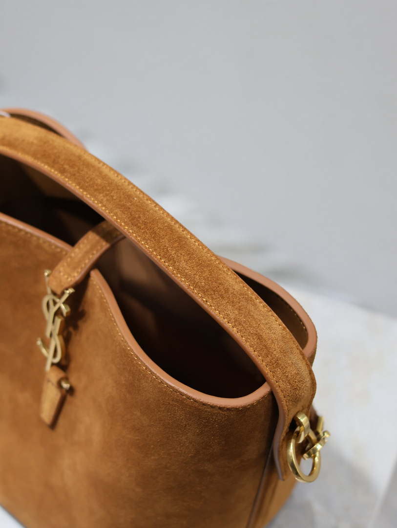 YSL 749036 LE 37 small in suede leather Brown - Default Title - View 5