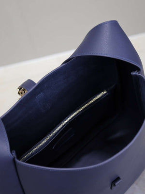 YSL 753837 Le 5 ¨¤ 7 Supple Large In Smooth Leather Blue - Default Title - View 6