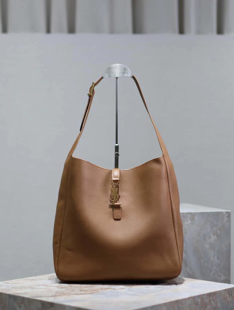 YSL 753837 Le 5 ¨¤ 7 Supple Large In Smooth Leather Brown
