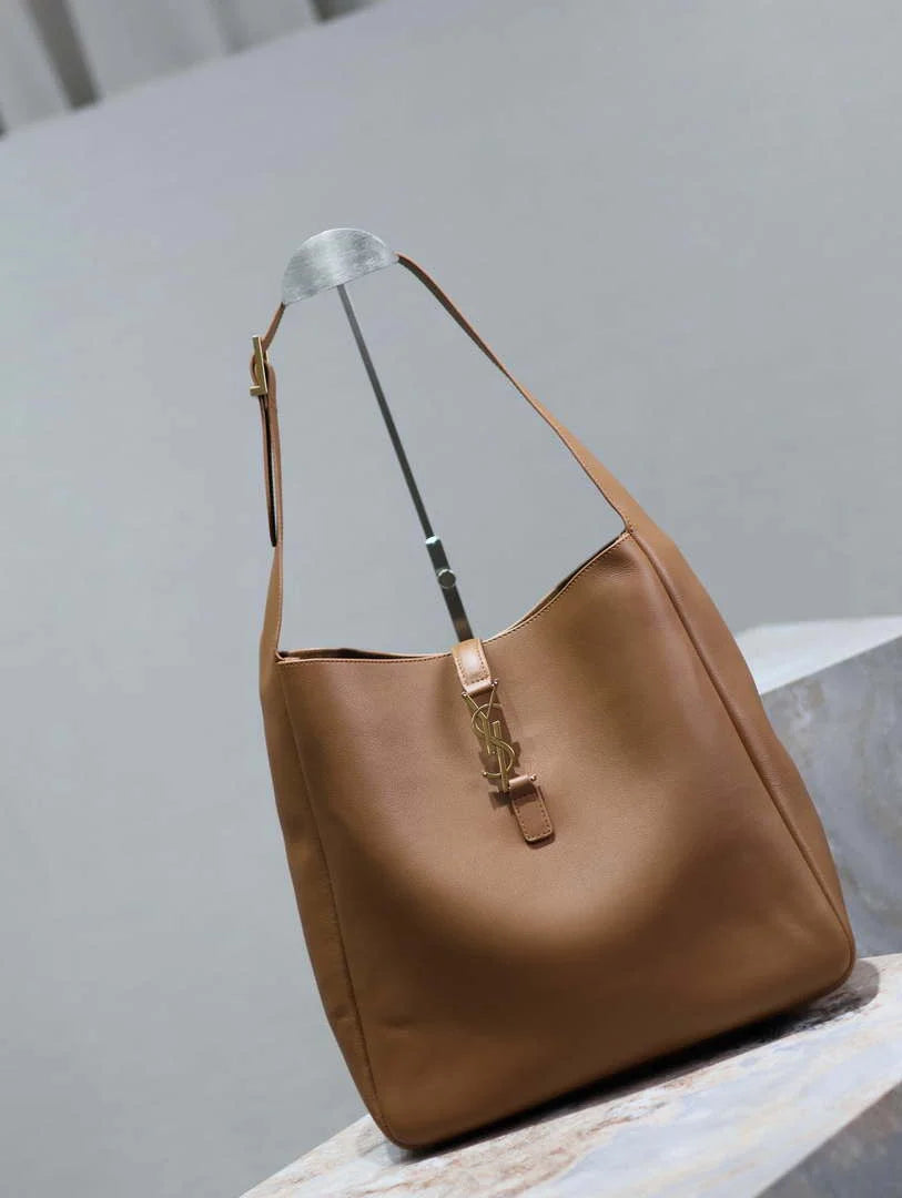 YSL 753837 Le 5 ¨¤ 7 Supple Large In Smooth Leather Brown