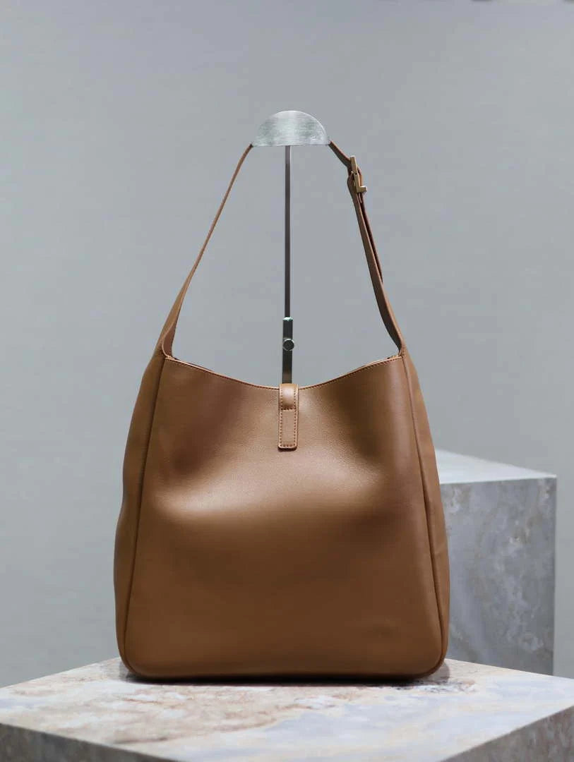 YSL 753837 Le 5 ¨¤ 7 Supple Large In Smooth Leather Brown