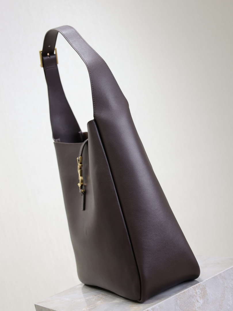 YSL 753837 Le 5 ¨¤ 7 Supple Large In Smooth Leather Dark Brown