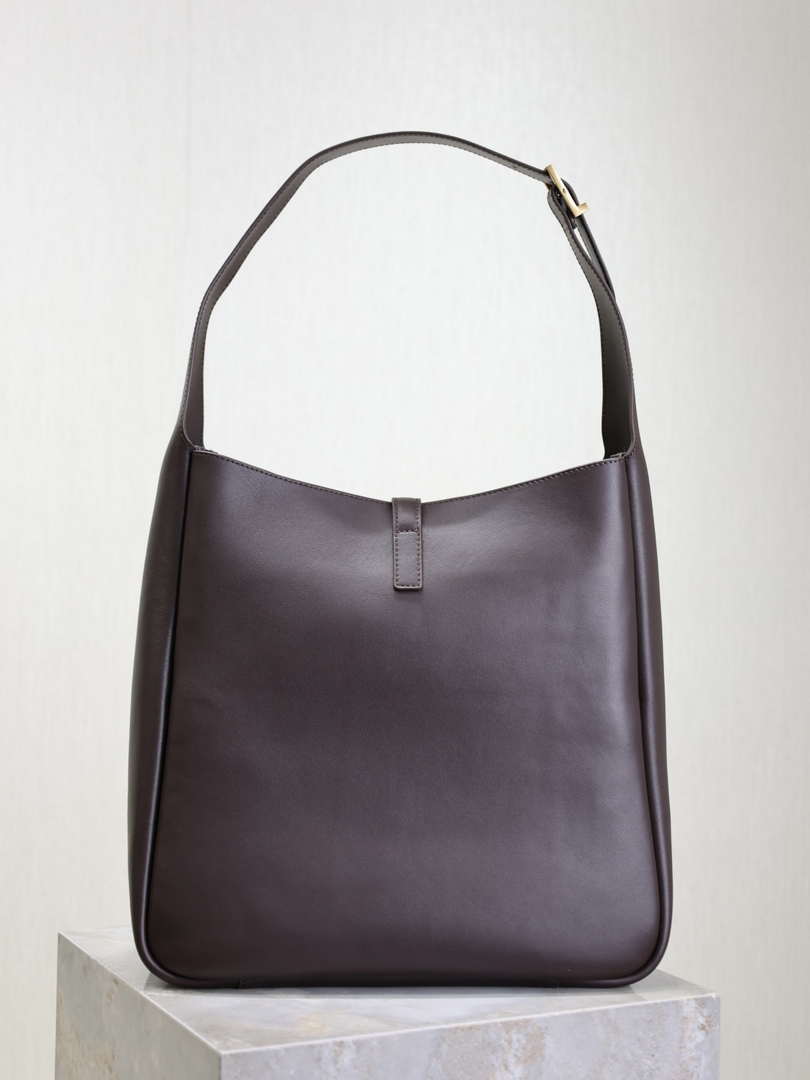 YSL 753837 Le 5 ¨¤ 7 Supple Large In Smooth Leather Dark Brown