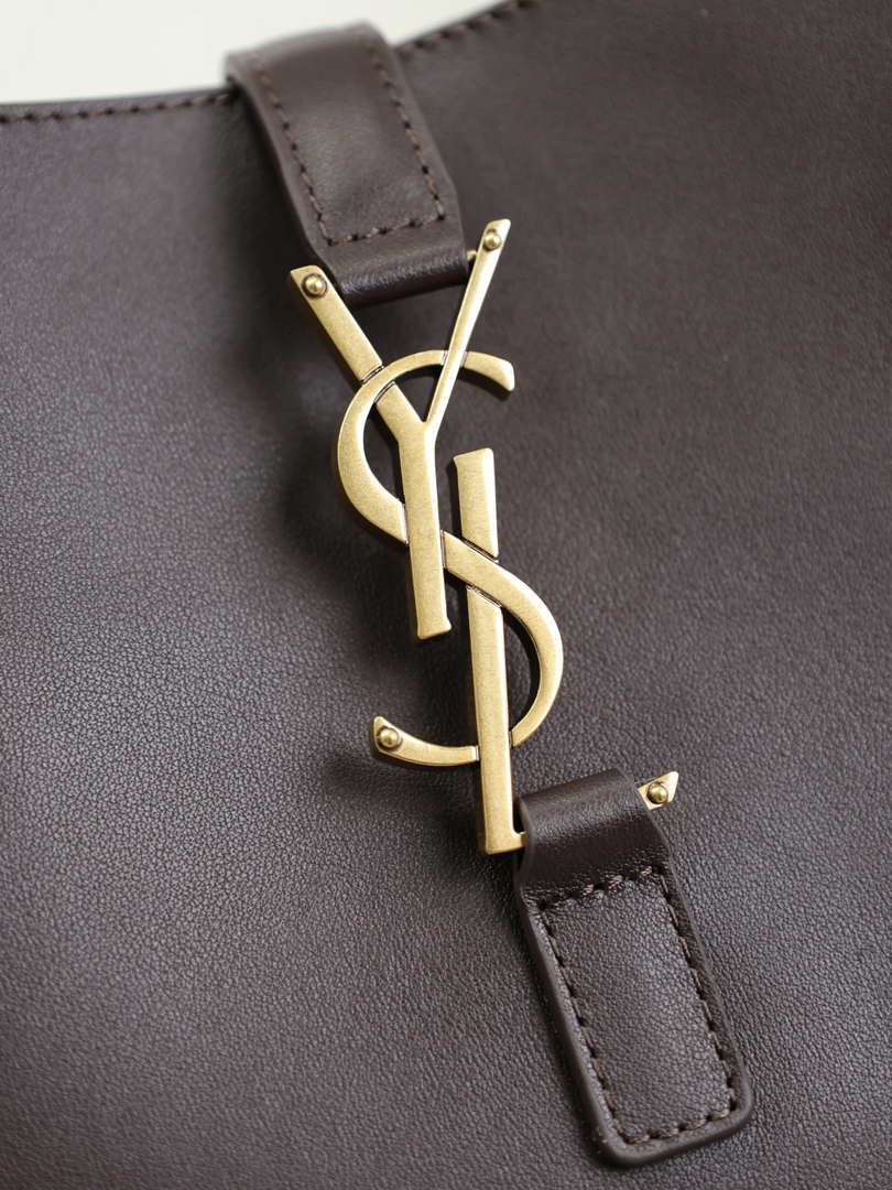 YSL 753837 Le 5 ¨¤ 7 Supple Large In Smooth Leather Dark Brown