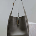 YSL 753837 Le 5 ¨¤ 7 Supple Large In Smooth Leather Drak Green - Default Title - View 1
