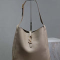 YSL 753837 Le 5 ¨¤ 7 Supple Large In Smooth Leather Gray - Default Title - View 1