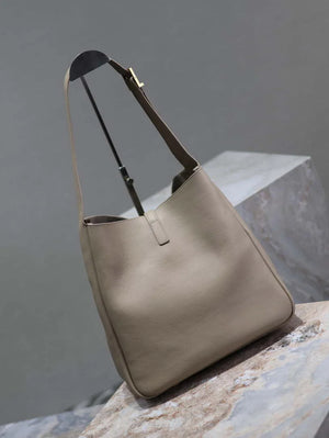 YSL 753837 Le 5 ¨¤ 7 Supple Large In Smooth Leather Gray - Default Title - View 9